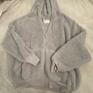 Aeropostale Light Gray Fleece Jacket